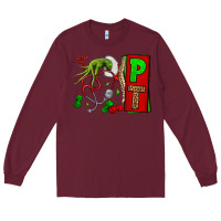 Burgundy Christmas Character Nurse Long Sleeve Tee - NancyCooperArtShop