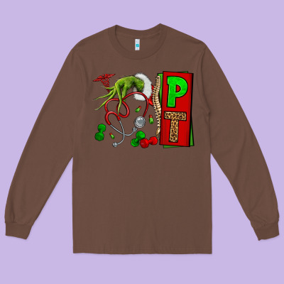 Christmas Character Nurse Long Sleeve Tee Designed By Nancycooperartshop