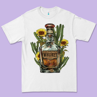 Western Whiskey Bottle Premium Tee Designed By Nancycooperartshop