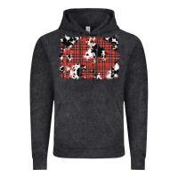 Vintage Black Christmas Plaid Cowhide Pattern Background Vintage Hoodie - RanaPortraitStore