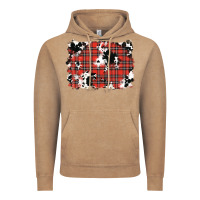 Vintage Coffee Christmas Plaid Cowhide Pattern Background Vintage Hoodie - RanaPortraitStore
