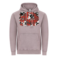 Vintage Zinc Christmas Plaid Cowhide Pattern Background Vintage Hoodie - RanaPortraitStore