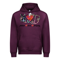 Mauve Wine peace love nursing Urban Hoodie - SublimationCraftShop