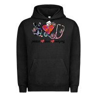 Pigment Black peace love nursing Urban Hoodie - SublimationCraftShop