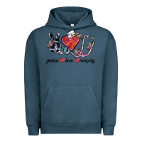 Pigment Midnight Navy peace love nursing Urban Hoodie - SublimationCraftShop