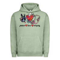 Pigment Oil Green peace love nursing Urban Hoodie - SublimationCraftShop