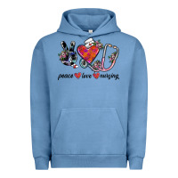 Pigment Pebble Blue peace love nursing Urban Hoodie - SublimationCraftShop