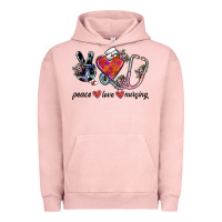Pigment Salmon peace love nursing Urban Hoodie - SublimationCraftShop