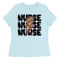 Baby Blue nurse lightning bolt Ladies Tee - MaliasSmallBusiness