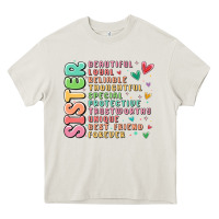 Cream sister beautiful loyal reliable Heavy Core Tee - MaliasSmallBusiness