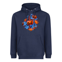 Navy halloween pumpkin patch  5 Heavyweight Hoodie - BundleAndBundleShop