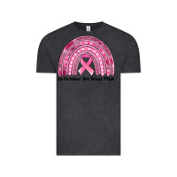 Vintage Black in october we wear pink breast cancer awareness rainbow Vintage Tee - Jasminsmagicworld
