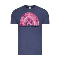 Vintage Denim in october we wear pink breast cancer awareness rainbow Vintage Tee - Jasminsmagicworld