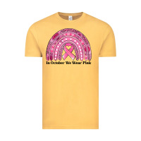 Vintage Mustard in october we wear pink breast cancer awareness rainbow Vintage Tee - Jasminsmagicworld