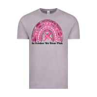 Vintage Zinc in october we wear pink breast cancer awareness rainbow Vintage Tee - Jasminsmagicworld