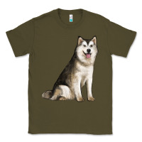 Army Green Alaskan Malamute Dog Classic Tee - LillyAllenDesigns