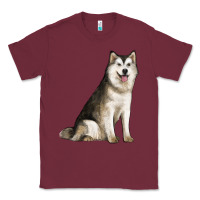 Burgundy Alaskan Malamute Dog Classic Tee - LillyAllenDesigns