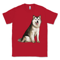 Red Alaskan Malamute Dog Classic Tee - LillyAllenDesigns