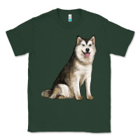 Sports Green Alaskan Malamute Dog Classic Tee - LillyAllenDesigns