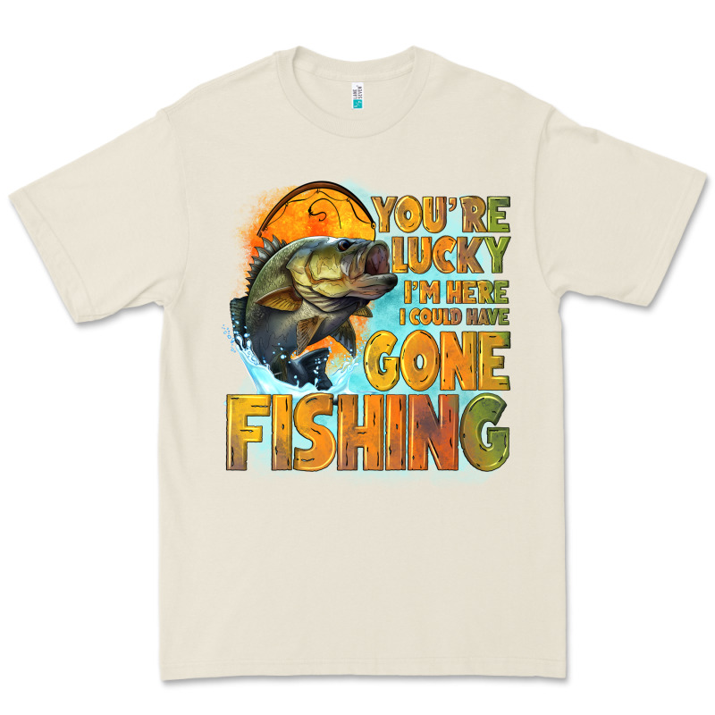 Youre Lucky Im Here I Could Have Gone Fishing Premium Tee by NancyCooperArtShop | Teevron