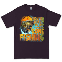 Plum youre lucky im here i could have gone fishing Premium Tee - NancyCooperArtShop