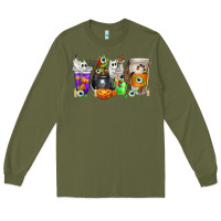Army Green Halloween Coffee Cups Long Sleeve Tee - texasbilliewilder