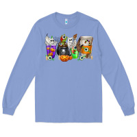Colony Blue Halloween Coffee Cups Long Sleeve Tee - texasbilliewilder