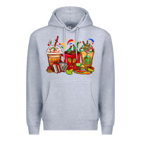 Heather Grey Mexico Coffee Cups Premium Hoodie - FaDigitalArtStudio