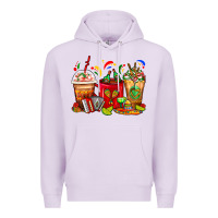 Lilac Mexico Coffee Cups Premium Hoodie - FaDigitalArtStudio