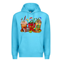 Ocean Blue Mexico Coffee Cups Premium Hoodie - FaDigitalArtStudio