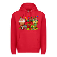 Red Mexico Coffee Cups Premium Hoodie - FaDigitalArtStudio