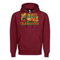Burgundy Happy Thanksgiving Zipper Hoodie - FaDigitalArtStudio
