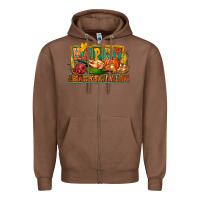 Chestnut Happy Thanksgiving Zipper Hoodie - FaDigitalArtStudio