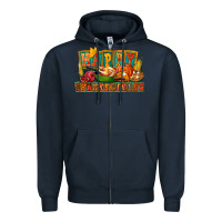 Navy Happy Thanksgiving Zipper Hoodie - FaDigitalArtStudio