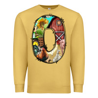 Antique Gold farm life alphabet lowercase letters o Premium Sweatshirt - BundleAndBundleShop