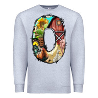 Heather Grey farm life alphabet lowercase letters o Premium Sweatshirt - BundleAndBundleShop