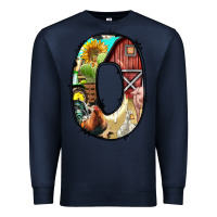 Navy farm life alphabet lowercase letters o Premium Sweatshirt - BundleAndBundleShop