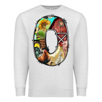 Oatmeal Heather farm life alphabet lowercase letters o Premium Sweatshirt - BundleAndBundleShop