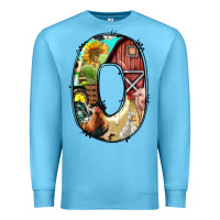 Ocean Blue farm life alphabet lowercase letters o Premium Sweatshirt - BundleAndBundleShop