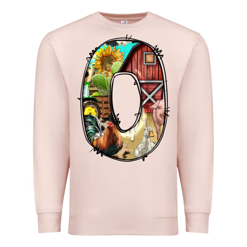 Farm Life Alphabet Lowercase Letters O Premium Sweatshirt by BundleAndBundleShop | Teevron
