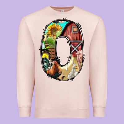 Farm Life Alphabet Lowercase Letters O Premium Sweatshirt Designed By Bundleandbundleshop