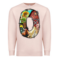 Pale Pink farm life alphabet lowercase letters o Premium Sweatshirt - BundleAndBundleShop
