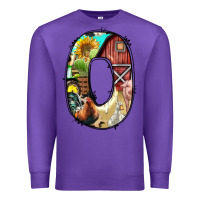 Purple farm life alphabet lowercase letters o Premium Sweatshirt - BundleAndBundleShop