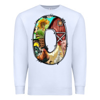 White farm life alphabet lowercase letters o Premium Sweatshirt - BundleAndBundleShop