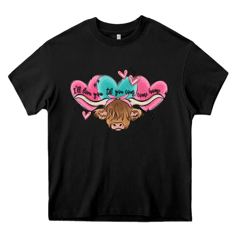 Western Cow And Heart Heavy Core Tee by MaliasSmallBusiness | Teevron