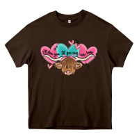 Chocolate Brown western cow and heart Heavy Core Tee - MaliasSmallBusiness