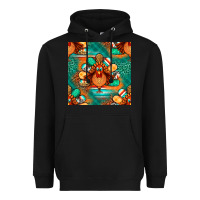Black thanksgiving  turkey seamless pattern Heavyweight Hoodie - BundleAndBundleShop