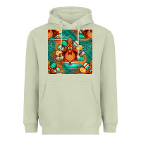 Matcha thanksgiving  turkey seamless pattern Heavyweight Hoodie - BundleAndBundleShop