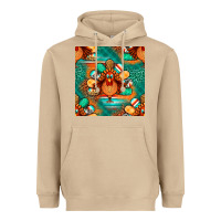 Mushroom thanksgiving  turkey seamless pattern Heavyweight Hoodie - BundleAndBundleShop