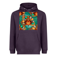 Plum thanksgiving  turkey seamless pattern Heavyweight Hoodie - BundleAndBundleShop